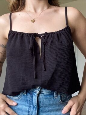 Wayf black Tie-Front tank
